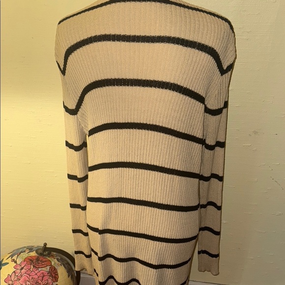 Cream Striped Open Cardigan - Picture 8 of 8
